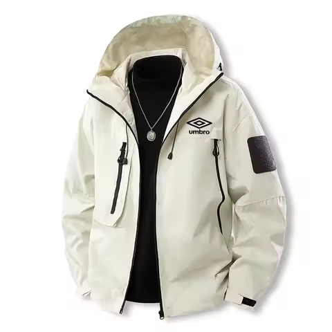 Men's UMBRO Waterproof Hiking Jacket Large Size Windproof Windbreaker Camping Hunting Running Trekki