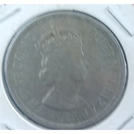 1978 MAURITIUS QUEEN ELIZABETH II 50 CENTS COIN.