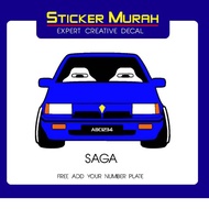 Stiker kereta. Stiker depan proton saga