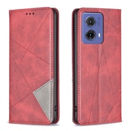 Ready to ship For Motorola Moto G85 Rhombus Texture Leather Phone Case