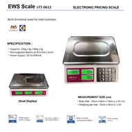 40kg Electronic Digital Price Computing Rechargeable Supermarket Counting Scale Penimbang Harga Timb