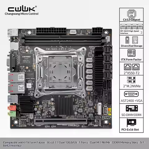 C612 LGA 2011-3 Xeon X99 Motherboard Support DDR4 Memory NAS dual 10GB Ethernet M.2 NVME VGA SFF-864