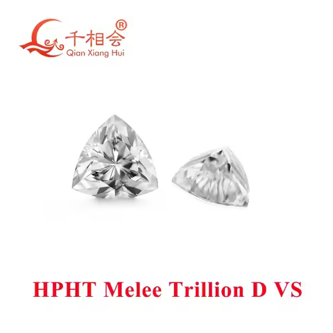 Melee trillion shape HPHT lab-grown diamonds, D color, 0.08CT to 0.68CT, VS1 clarity, perfect for ro