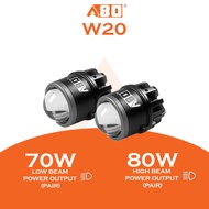 A80 W20 H4 H7 9005 2inch 80W BiLed Universal Car Projector Lens Fog Light with Bracket Lampu Kereta【