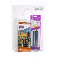 [WE-ARTS]  ACRYLIC PAINTING SET Acrylic Paint Set ( Acrylic Set + Brush Set + Canvas Board)