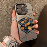 Case For iPhone 16 15 14 13 12 11 Pro Max XR X XS Max 7 8 Plus SE2 Creative Rotation Rubik's Cube En