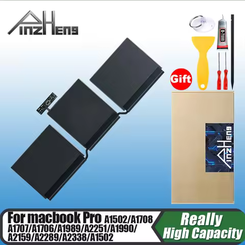 PINZHENG Laptop Battery For Macbook Pro 13'' A1502 A1706 A1989 A2251 A2159 A2289 A2338 A2251 15'' A1