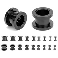 Ear Tunnels Kit Stainless Steel Screw Fit 14G 00G Gauges Plugs Double Flared Stretcher Expander Body