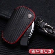 Leather Key Case for Mercedes-Benz AMG W204 W212 W205 A B C E S GLA GLC CLA GLK Carbon Fiber Car Key