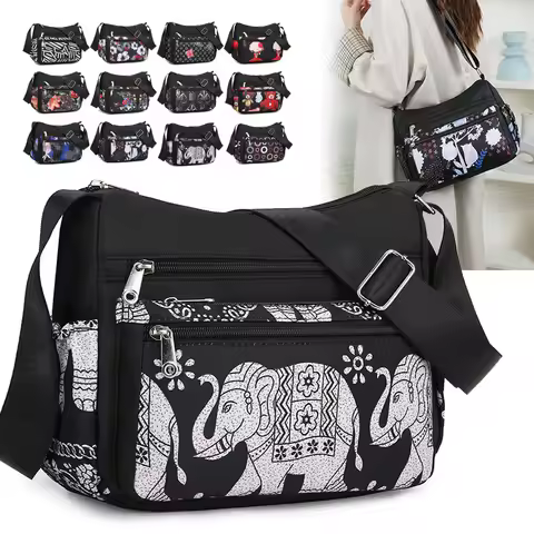 Large Capacity Nylon Crossbody Shoulder Bag for Women, Casual Travel Mom Bag Women Nylon Crossbody B