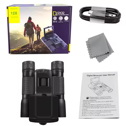 DT30 12X32 2.5K HD 48MP Binoculars Camera 12X Optical 8X Zoom Professional Digital Telescope for Out