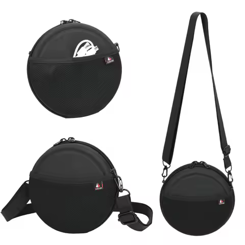 Portable DJ Headphone Case with Adjustable Shoulder Strap Travel Organizer Bags for 6 Inch CD Player