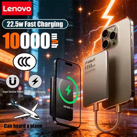 Lenovo Metal Magnetic Power Bank Super Fast Charging Compact Portable Mini Ultra-Thin Wireless Power
