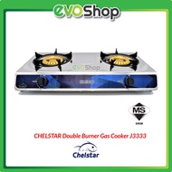 CHELSTAR Stainless Steel Low Pressure Double Burner Gas Cooker Stove J3333 SIRIM Approved / Dapur Gas Masak Api Besar