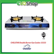 CHELSTAR Stainless Steel Low Pressure Double Burner Gas Cooker Stove J3333 SIRIM Approved / Dapur Ga