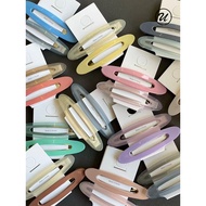 B2U Korea Imported Jelly Macaron Frosted Oval BB Clip Spring Summer Color Sweet Girl Fashion Bangs C