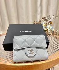 Chanel Classic Small Flap Wallet  淡灰羊皮‼️金扣款‼️經典三摺銀包 保證真品‼️💯