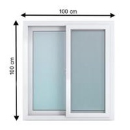 หน้าต่างบานเลื่อน UPVC HOFFEN 100X100 ซม. สีขาว (1203213)