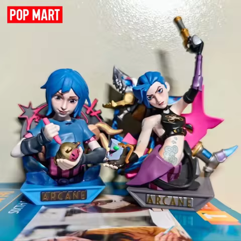 POPMART League Of Legends Arcane Series 1 Blind Box Collectible Anime Bust Statue Desktop Ornament G