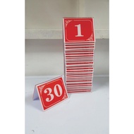 Table Number 1-30/ Acrylic  2mm / Suitable for Cafe, Restaurant, Kopitiam, and etc