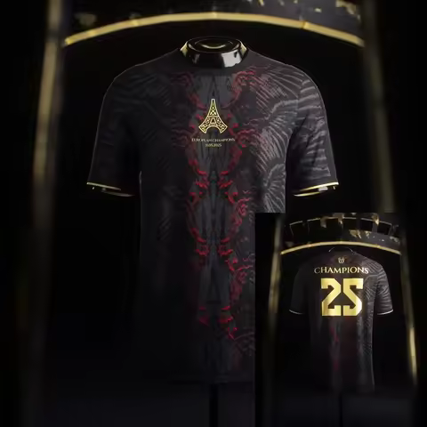 2026 Summer PSG Commemorative Football T-shirt - Casual Sports for Men and Women, Children Sizes , F