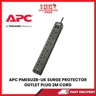 APC PME6U2B-UK SURGE PROTECTOR 6XBS1363 OUTLET PLUG 2 X USB-A 6.5FT/2M CORD