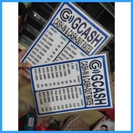 ❁ ✒ GCASH CASH IN CASH OUT RATES A4 LAMINATED SIGNAGE