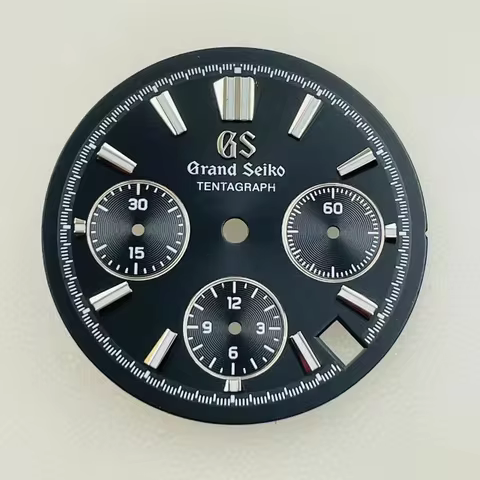 VK63 Dial 29.5mm Panda Dial Blue Green Luminous Quartz Movement Multi-Function Chronograph Dial for 