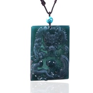 冰種藍水翡翠精雕霸王龍牌項鍊 | 天然翡翠A貨 | 送禮