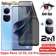 For Oppo Reno10 Pro 5G Soft Privacy Hydrogel Film Anti-Spy Full Cover Screen Protector Anti Peek Privacy Film For Oppo Reno 10 Reno10 Pro Reno10Pro + Plus 5G Camera Protective Film