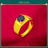 Emas 916 Cincin Berlian Biru untuk Lelaki Ring 24K Gold Plated Korean Gold 916 Bangkok Gold 18K Saud