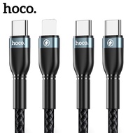 Hoco DM-X15 60W/27W fast charging cable, Type C to Type C 60W and Type C to LN 27W, braided wire 1m 