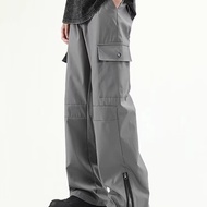 Summer Korean Style Many Pocket Cargo Pants for Men/women Trend Loose Casual Trousers seluar slack l