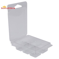 100 Packs Wax Melt Clamshells Molds Square, 6 Cavity Clear Plastic Cube Tray for Candle-Making & Soa