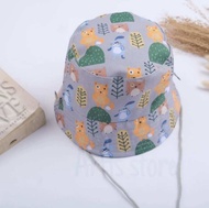 Topi anak/ bayi perempuan dan laki-laki topi bucket Hat spazio topi 2in1 topi bulak balik