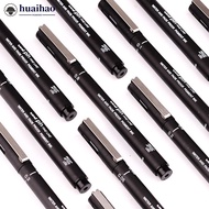 HUAIHAO 6PCS Uni Pin Drawing Pen Fine Line 005 01 02 03 05 08 Needle pen D3G2