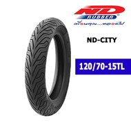 ยางนอกมอเตอร์ไซค์ขอบ15 120/70-15TL ยี่ห้อ ND RUBBER ลายcity