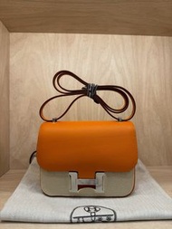 門市現貨 Hermes mini Constance 新款93號orange 橙色銀扣 epsom w stamp