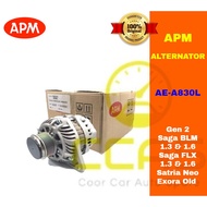 APM Alternator 2pin - Saga BLM Saga FLX Proton Gen 2 Satria Neo Exora Old - AE-A830L - With Clutch P