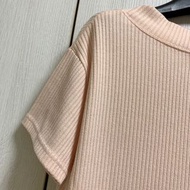 日本Retro Girl Emsexcite 坑條紋針織短袖上衣 彈性寬鬆 #24年中慶