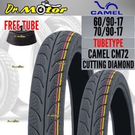 CAMEL DIAMOND COMBO TYRE TAYAR TUBETYRE(FREE TUBE)(CUTTING MAXXIS DIAMOND)60/90-17 + 70/90-17