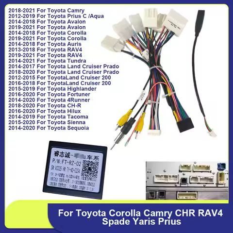 Canbus RZ-FT02 For Toyota Corolla Camry CHR RAV4 Spade Yaris Prius With Wiring Harness Power Cable A