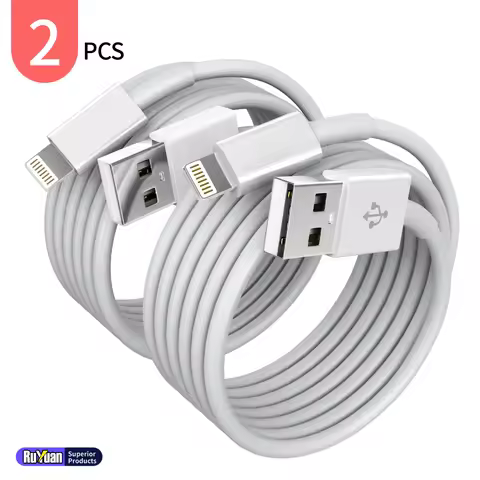 2-Pack USB-A to Lightning Charging Cable, MFi Certified, For iPhone 14 - 8, iPad, AirPods, 1m / 2m /