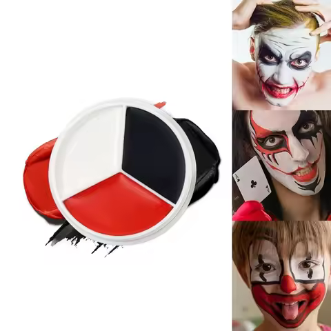 Halloween Makeup Palette Face Body Paint Makeup Wheel White Black Red Waterproof Zombie Skeleton Cos