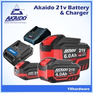 AKAIDO 21V CORDLESS BATTERY [2.0Ah / 4.0Ah / 6.0Ah] & CHARGER ONLY
