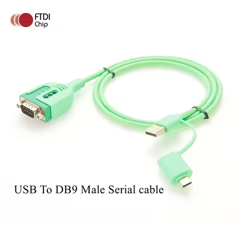 USB To RS232 Serial Cable USB Type C to RS232 DB9 Male Serial Port Adapter Cable with FTDI Chipset T