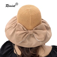 Women's Summer Sun Hat Big Bowknot Black UV Coating Wide Brim Fishing Cap Outdoor Sun Protection UV-resistant Sunshade hats