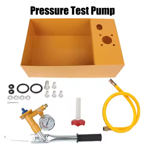25KG Water Pressure Tester Manual Hydraulic Test Pump Machine Oil Test Pump with G1/2" Hose 2.5MPa P