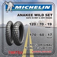 MOTORCYCLE TIRE SET 120/70-19 170/60-17 MICHELIN ANAKEE WILD TUBELESS TUBETYPE 120/70 R19 170/60 R17