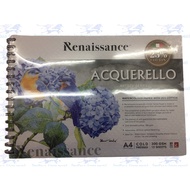 Renaissance Rough Drawing Book A3/A4 For Watercolor Mixed Cotton Fabric 25 Percent ACQUERELLO ARTIST